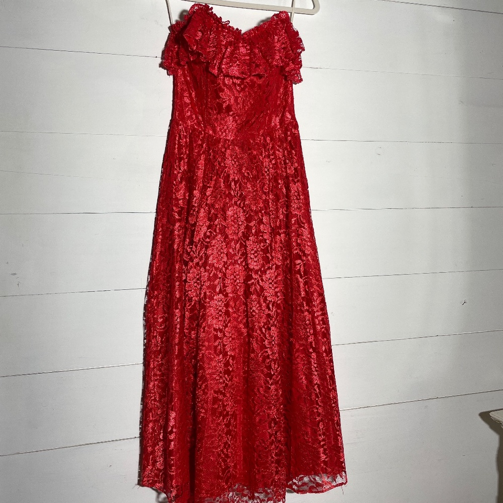 Gorgeous Red 80's Prom Dress